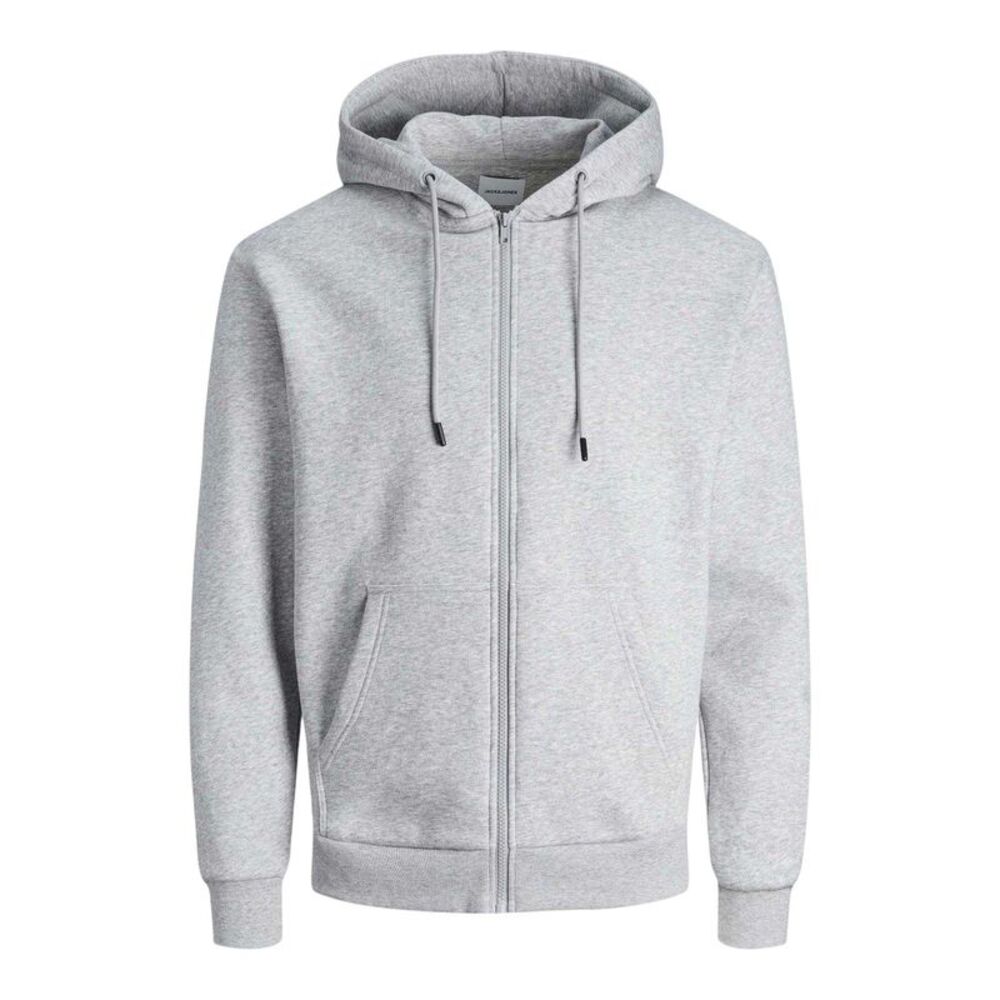 Jack And Jones Mens Bradley Full Zip Hoodie / Light Grey Melange